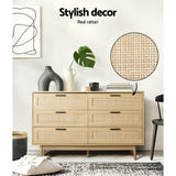 Artiss 6 Chest of Drawers - Oak