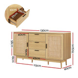 Rowan Rattan Buffet Sideboard - Oak