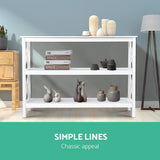 Quillon Wooden 3-tier Console Table - White Polly