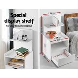 Stratford Wooden Bedside Table Cabinet Shelf Display Side Nightstand Unit Storage - White