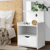 Stratford Wooden Bedside Table Cabinet Shelf Display Side Nightstand Unit Storage - White