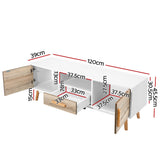 Nissa 120cm Wooden Entertainment Unit - White & Wood