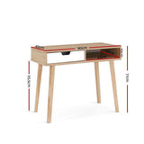 Artiss Computer Desk Drawer Cabinet Shelf Oak 90cm