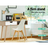 Artiss Computer Desk Drawer Cabinet Shelf Oak 90cm