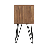 Thorold Wooden Bedside Table - Grey & Walnut