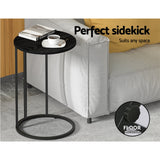 Ixiona Side End Table Round - Black
