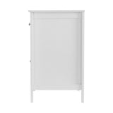 Comeau Wooden Bedside Table Big Storage Cabinet Nightstand Lamp Chest with 2 Drawers - White