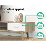 Sven 180cm TV Cabinet Entertainment Unit Stand Storage Drawer Scandinavian - Oak
