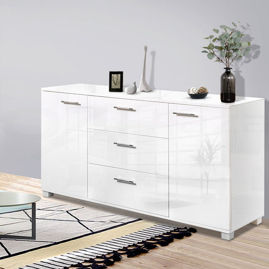 Daxton Wooden Buffet Sideboard High Gloss - White
