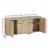 Caius Wooden Buffet Sideboard - Oak