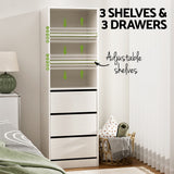 Artiss 3 Chest of Drawers Tallboy Cabinet - White