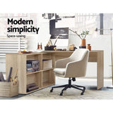 Artiss Computer Desk Bookshelf Oak 130cm