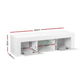 Morten 130cm TV Cabinet Entertainment Unit Stand RGB LED Gloss Furniture - White