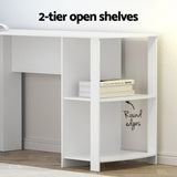 Artiss Computer Desk Shelf L-Shape White 136cm