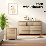 Artiss 7 Chest of Drawers - Pine