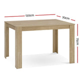 Dining Table 4 Seater Wooden Kitchen Tables Oak 120cm Cafe Restaurant