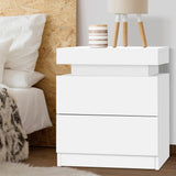 Laval Wooden Bedside Table Side Table Storage Nightstand White Bedroom with 2 Drawers - White