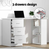 Artiss Computer Desk Drawer Shelf Cabinet White 120cm