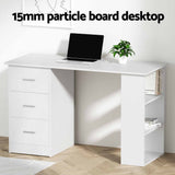 Artiss Computer Desk Drawer Shelf Cabinet White 120cm