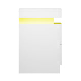 Levis LED High Gloss Bedside Table Side Table RGB LED High Gloss Nightstand - White