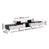Olia 160cm to 220cm TV Cabinet Entertainment Unit Extendable - Black & White
