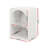 Caledon Wooden Bedside Table Shelves Side End Storage Nightstand - White