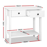 Hallway Console Table Hall Side Entry 2 Drawers Display White Desk Furniture