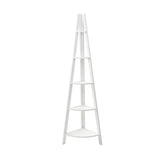 Artiss Bookshelf Corner Shelf 5 Tiers - Cane White