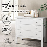 Artiss 3 Chest of Drawers - White