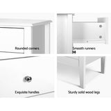 Artiss 3 Chest of Drawers - White
