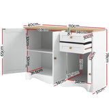 Lysander Wooden Buffet Sideboard 3 Doors - White