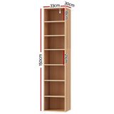 Artiss Bookshelf 7 Tiers Milo Pine