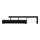 Trina 215cm TV Cabinet Entertainment Unit Stand RGB LED Gloss Furniture - Black