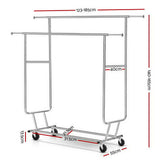 Clothes Rack Airer Double Rail Coat Stand Adjustable Hanger
