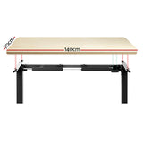 Artiss Standing Desk Motorised White Oak 140cm