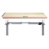 Artiss Standing Desk Motorised 120cm White Oak