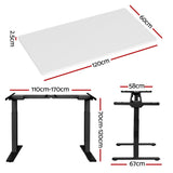 Artiss Standing Desk Motorised Dual Motor White 120cm