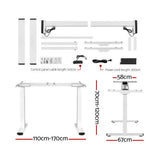Artiss Standing Desk Motorised Dual Motor 140cm Black