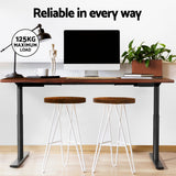 Artiss Standing Desk Motorised Electric Dual Motor Rustic Brown 140cm