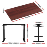 Artiss Standing Desk Motorised Electric Dual Motor Walnut 120cm