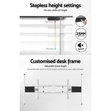 Artiss Standing Desk Frame Only Dual Motor Motorised Adjustable 125Kg Load White