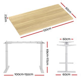 Artiss Standing Desk Motorised Electric Dual Motor 120cm White Oak