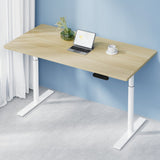 Artiss Standing Desk Motorised Electric Dual Motor 140cm White Oak