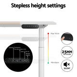 Artiss Standing Desk Motorised Electric Dual Motor Splice White Pine 120cm