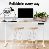 Artiss Standing Desk Motorised Electric Dual Motor Splice White Pine 120cm
