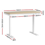 Artiss Standing Desk Motorised Electric Dual Motor Draw 120cm Oak