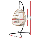 Halle Egg Swing Chair Stand Hanging Wicker Seat - Yellow