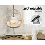 Halle Egg Swing Chair Stand Hanging Wicker Seat - Yellow