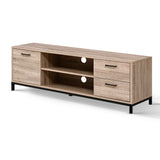 Maja 132cm TV Cabinet Entertainment Unit Stand Industrial Wooden Metal Frame - Oak