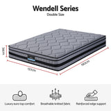 Amara 34cm Mattress Hybrid Pocket Spring Bed Mattress - Double